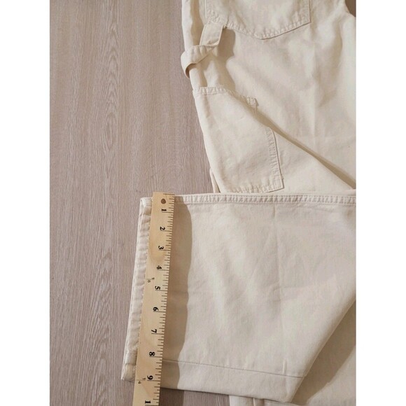 BDG Urban Outfitters Carpenter Pants 34 W 32 L Cream- Utilitarian- Baggy Denim - Picture 5 of 13